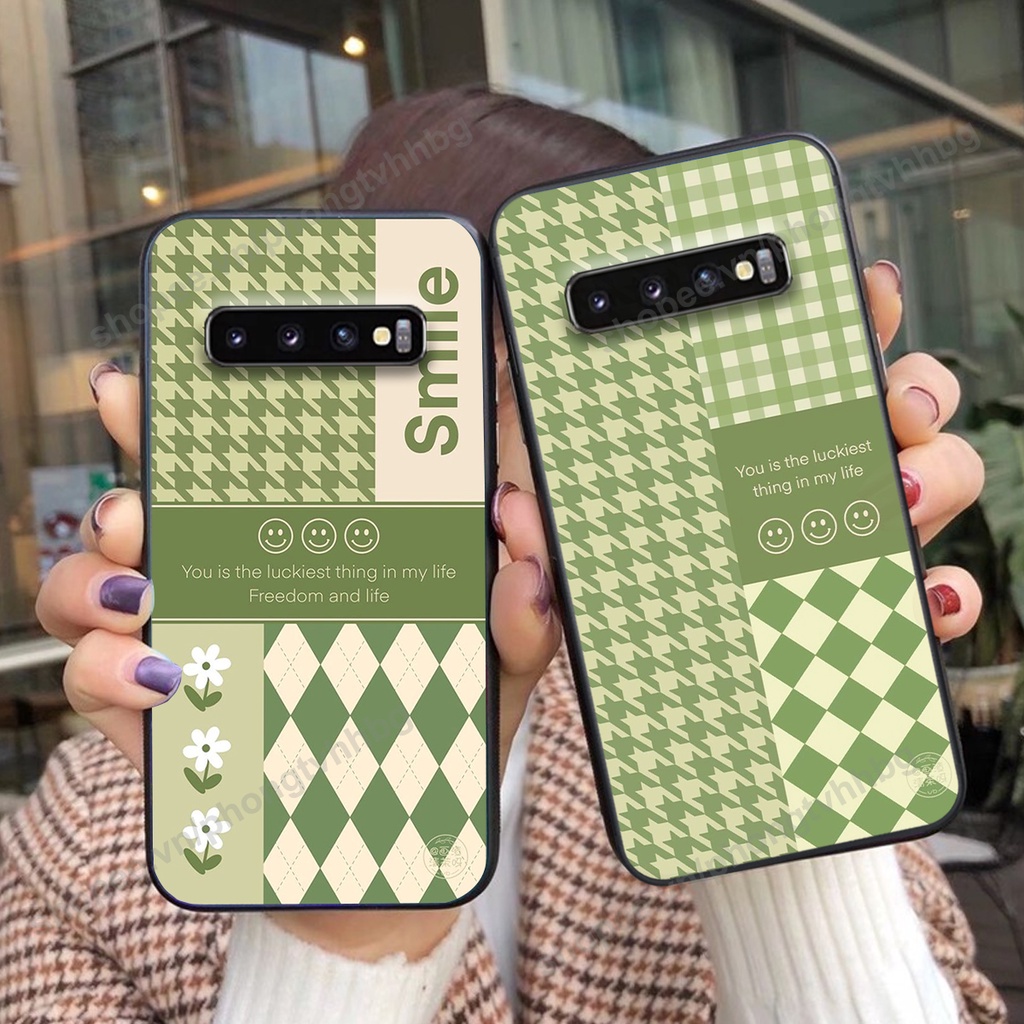 Ốp lưng Samsung S10 / S10 5G / S10 Plus / S10+ / S10e in mẫu gấu bo viền , smile mặt cười cực cute đẹp