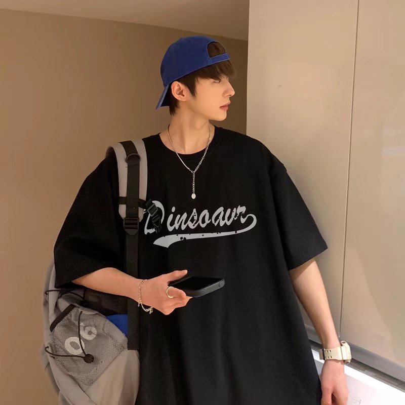 Áo Thun Dáng Rộng In Chữ Phong Cách Hip Hop Đường Phố Mùa Hè Cho Nam Và Nữ Cỡ Lớn M-5XL