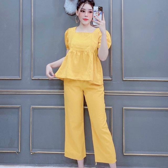 Set baby doll - quần dài ( kèm hình thật )