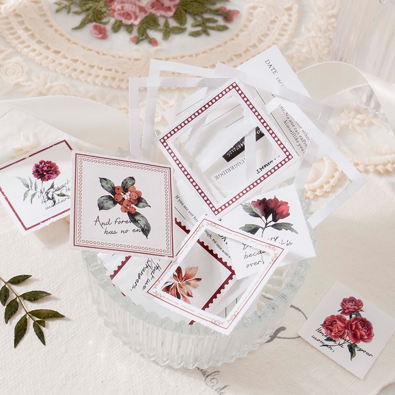 Set 50 Giấy Ghi Chú Họa Tiết Hoa Và Cây Lá Sáng Tạo Đa Năng Tiện Dụng