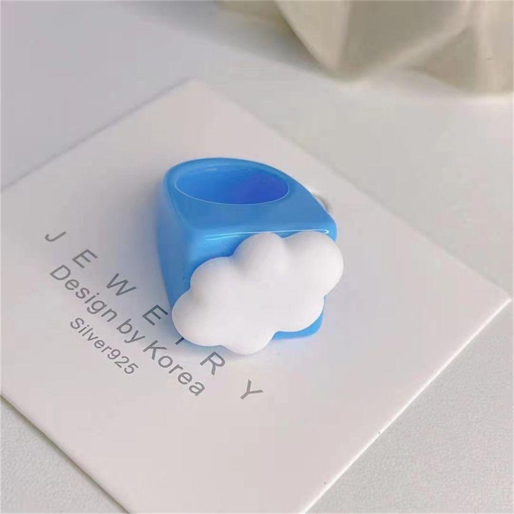 Nhẫn Resin Acrylic Họa Tiết Rùa Hoạt Hình Nhiều Màu Thời Trang Mùa Hè Cho Nam Và Nữ