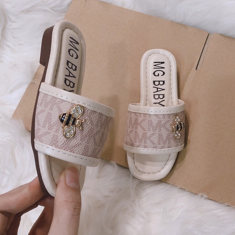 Dép lê bé gái đính ong size từ 21-35