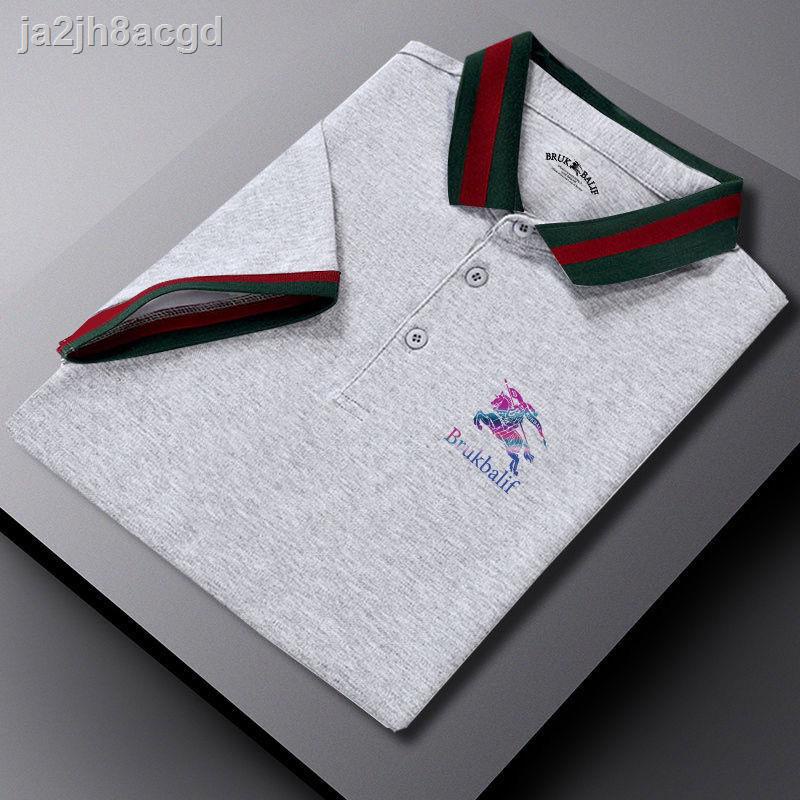 ☇Burberry nam áo sơ mi POLO ngắn tay có ve mùa hè 2021 công sở xu hướng thời trang trẻ trung và niên mới