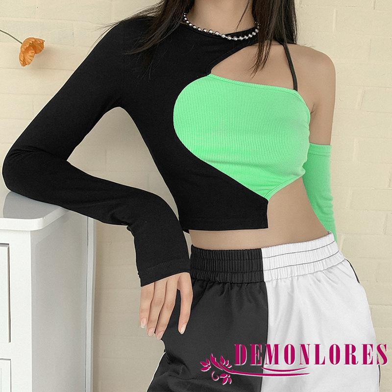 Áo tay dài lệch vai quyến rũ thời trang cho nữ