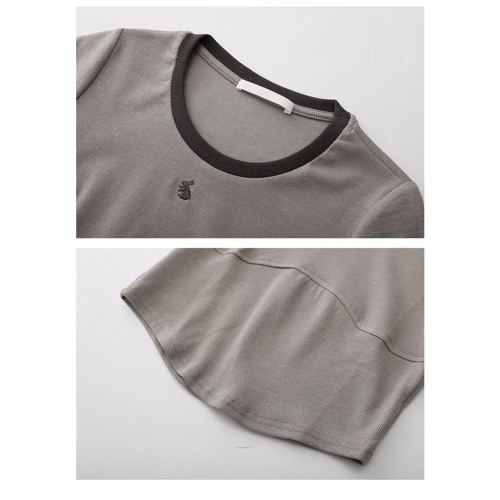 Áo Thun Cotton Cổ Tròn Dáng Ôm Phong Cách Retro Mùa Hè 63877