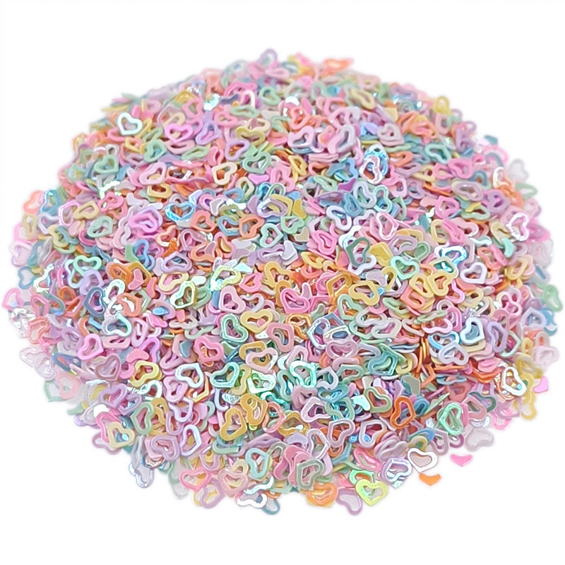 Set 2000 Hạt Kim Sa Hình Trái Tim Rỗng Đính Trang Trí Ốp Điện Thoại/Trang Trí Móng Tay DIY