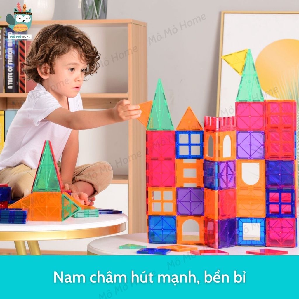 Bộ Đồ Chơi Nam Châm Xếp Hình khối Vuông lắp ghép Cao Cấp, Phiên bản Đặc Biệt