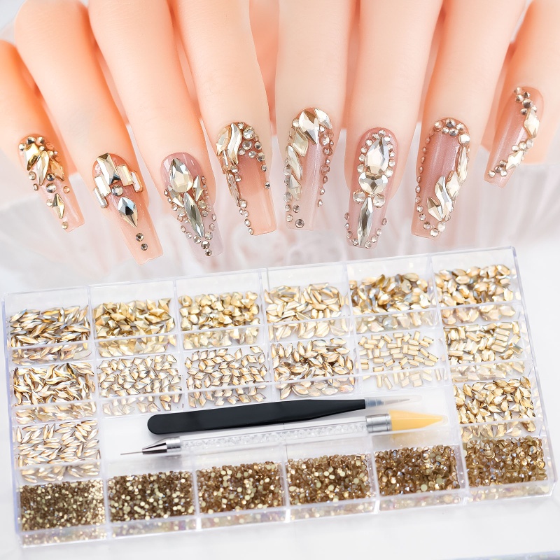 Set 5500 Hạt Cườm Lấp Lánh Trang Trí Móng Nghệ Thuật