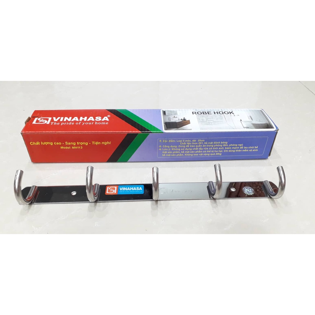 MÓC TREO QUẦN ÁO, MAX ÁO GẮN TƯỜNG VINAHASA ĐƠN, KÉP 3 MÓC, 5 MÓC, 7 MÓC INOX CAO CẤP