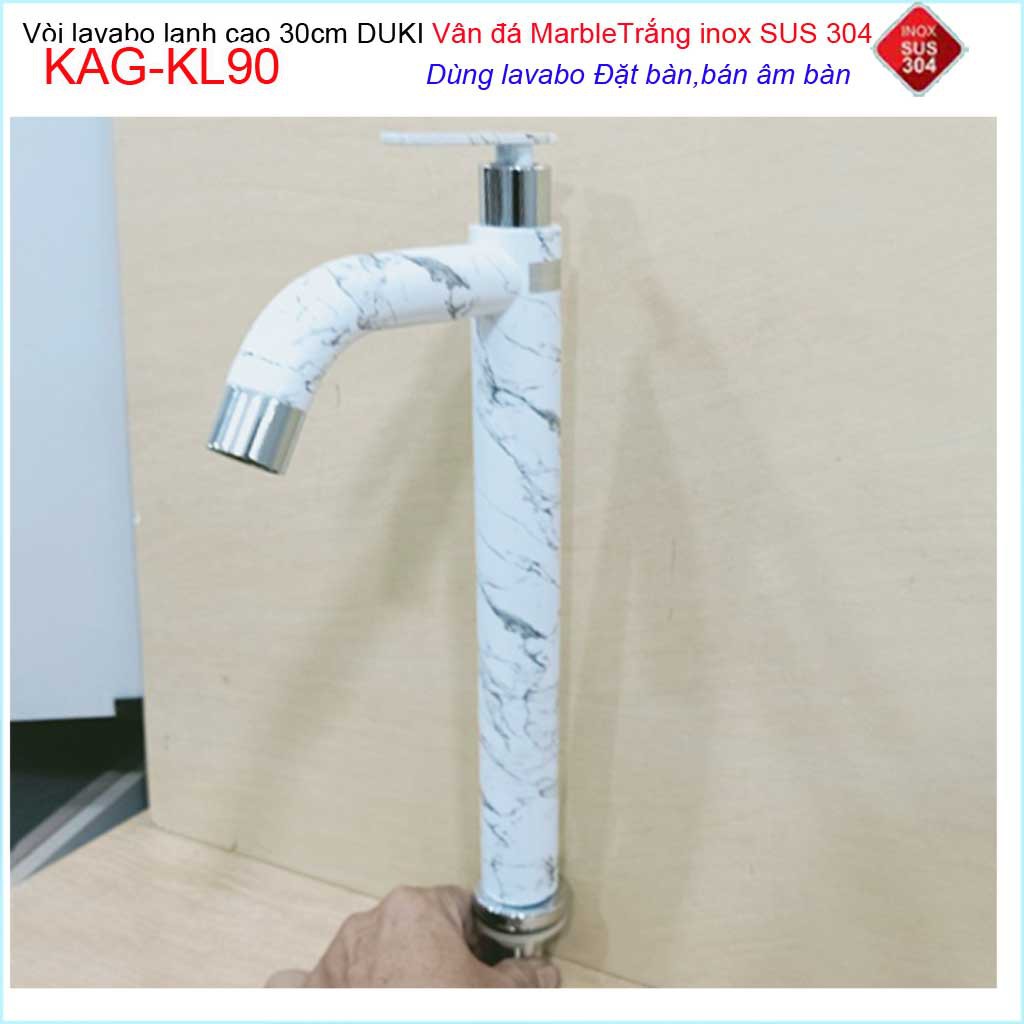 Vòi lavabo vân đá marble Duki KAG-KL90, vòi lavabo lạnh marble thủ công cao cấp cao 30cm