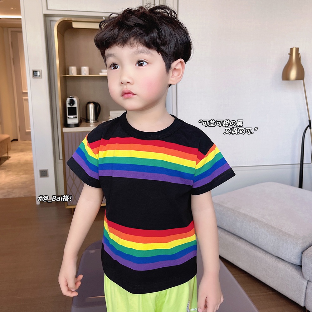 AT43 Size90-130 (9-27kg) Áo thun bé trai xiliba 100% cotton Thời trang trẻ Em hàng quảng châu