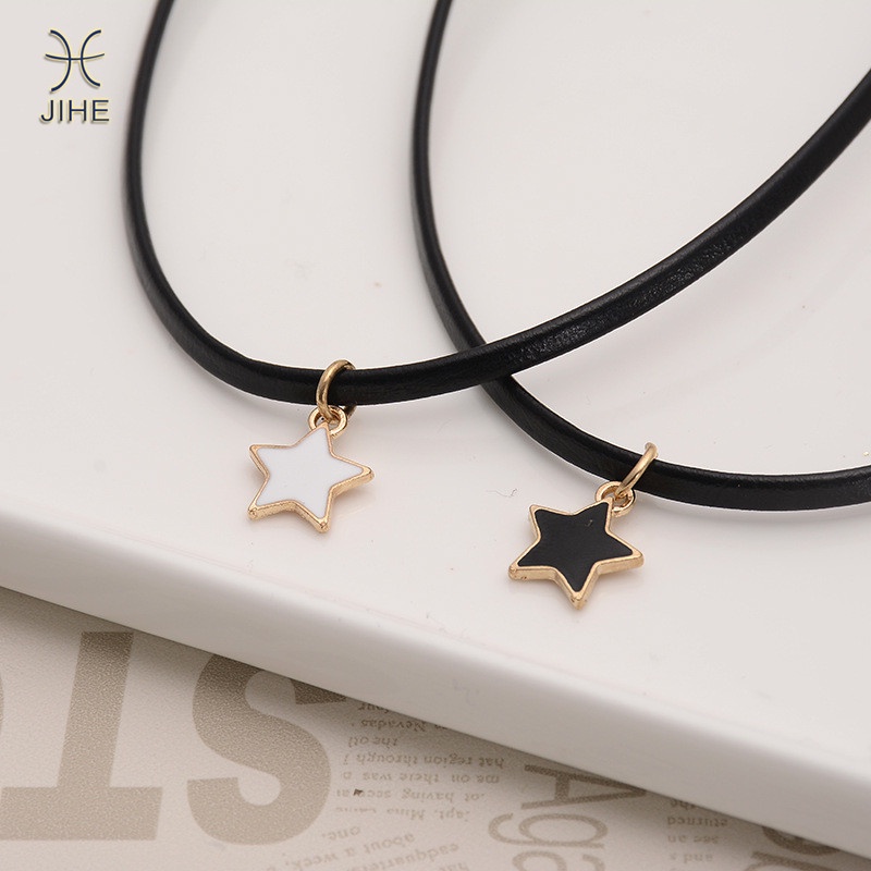 Vòng Cổ Choker Da Mặt Ngôi Sao Đơn Giản Thời Trang Hàn Quốc