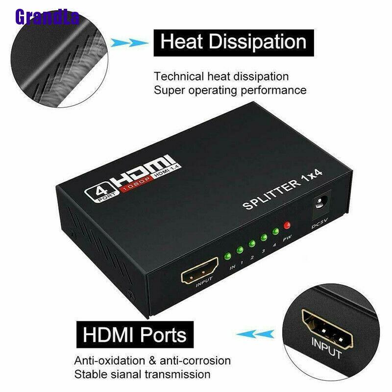 Bộ Chia 4 Cổng Hdmi 1x4 Full Hd V1.4 3d 1080p 1 Trong 4 Out