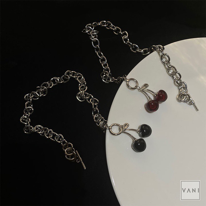 Choker, Dây Chuyền, Vòng Tay Hình Trái Cherry Phối Xích Lớn Phong Cách - Vani Store [TS000458]