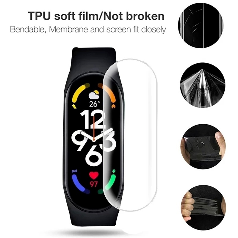 Miếng Dán Bảo Vệ Màn Hình Chống Trầy Xước Bằng TPU Mềm Cho Xiaomi Mi Band 7/Smart Watch HD