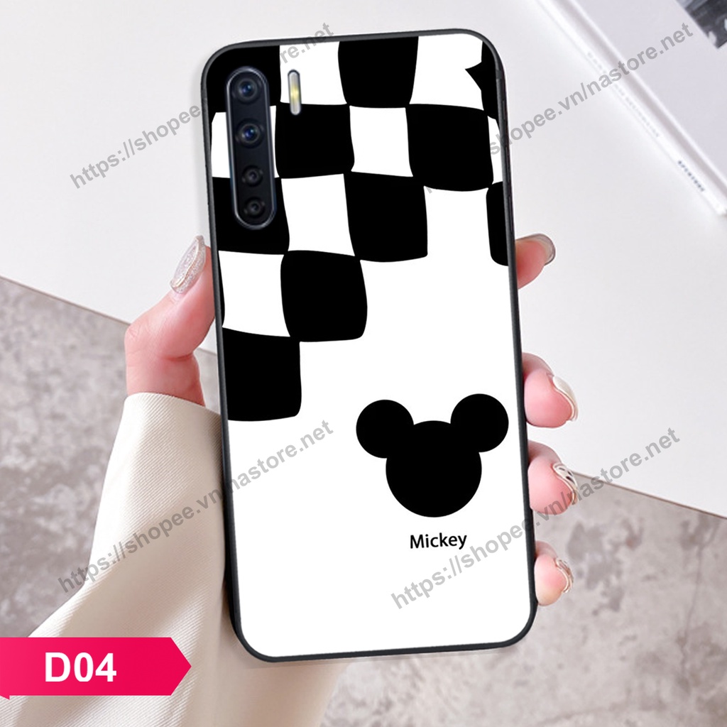 Ốp lưng Oppo A91 - Reno 3 trái tim họa tiết caro, mikey họa tiết beabrick kaws cute