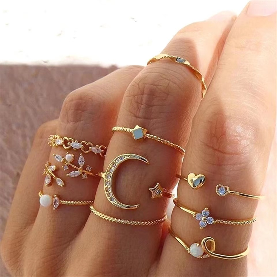 Nhẫn HợP Kim ĐíNh Đá Phong CáCh Boho ThờI Trang Cho Nữ