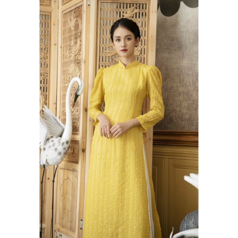 ÁO DÀI CÁCH TÂN REN HẠT 4 TÀ