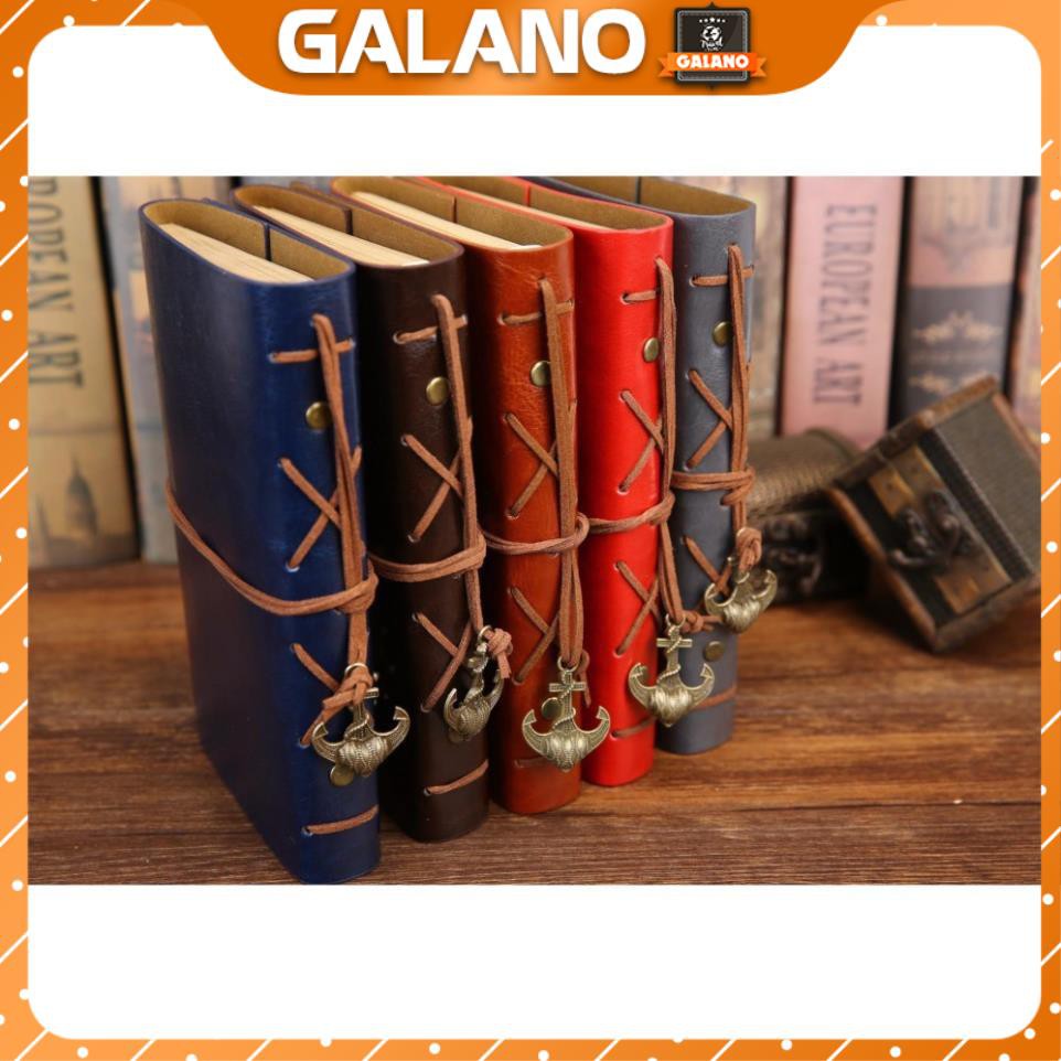 Sổ Tay Bìa Mềm Bằng Da Ghi Chép GALANO Bìa Còng Phong Cách Vintage Giấy Kraft SN-001044