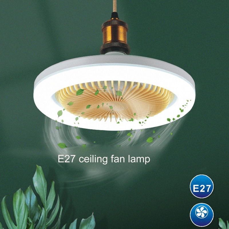 Quạt Trần Có Đèn LED 3 Cánh Thông Minh E27 Cho Đèn Trần Nhà