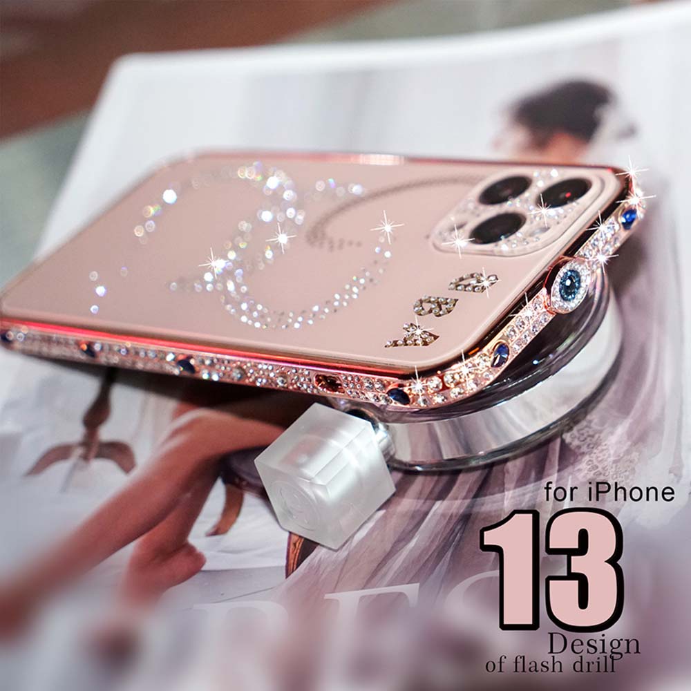 Ốp điện thoại viền kim cương thích hợp cho iPhone 13 Pro Max 12 XR 7 Plus XS 11 ProMax