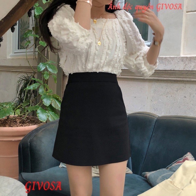 [Mã 12FASHIONSALE1 giảm 10K đơn 50K] chân váy a ngắn, chân váy a có quần chống lộ m562