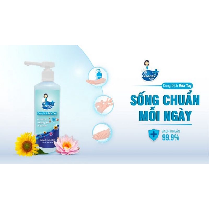 Nước rửa tay khô sạch khuẩn Dr Clean Pro chai 500ml | BigBuy360 - bigbuy360.vn
