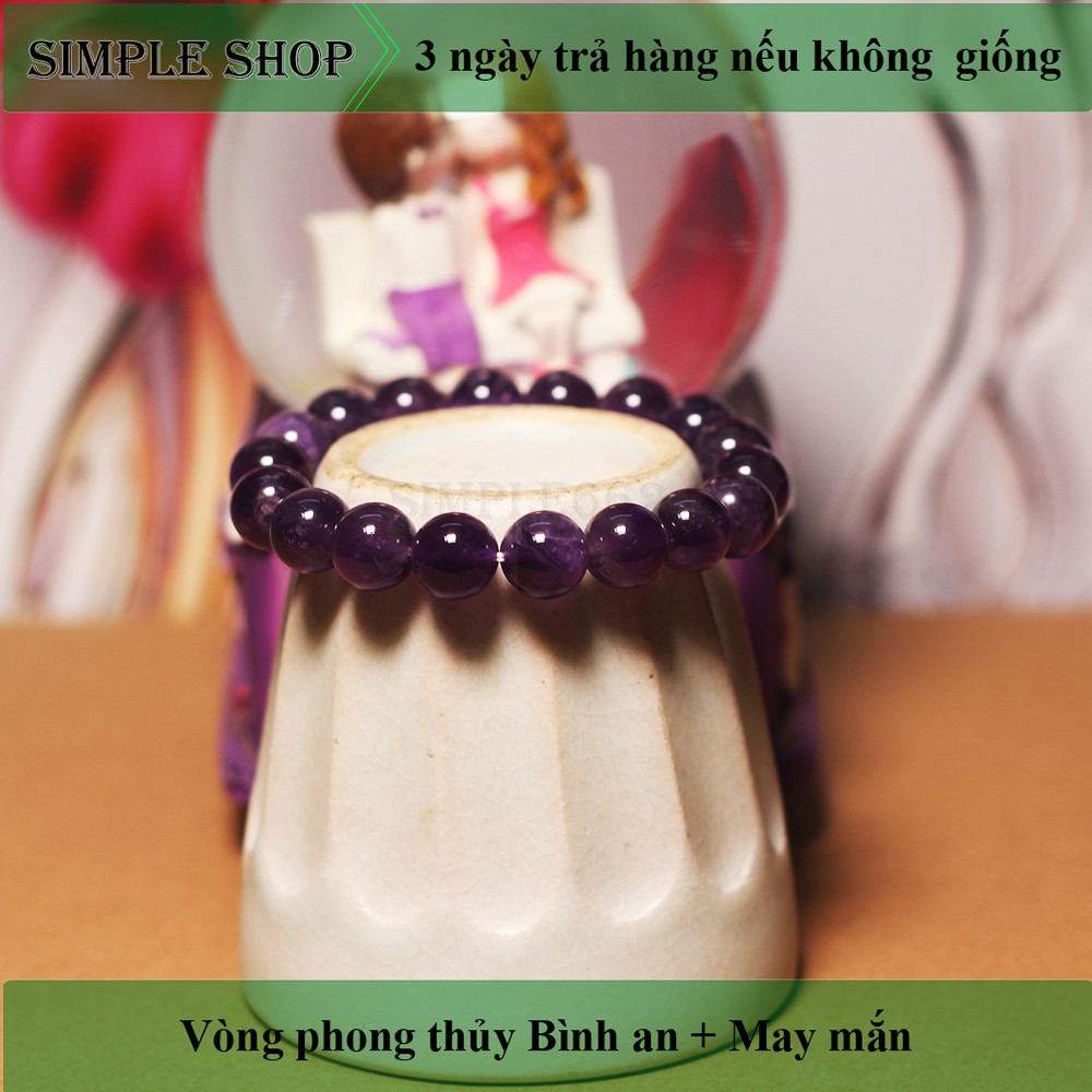 Vòng tay phong thủy ĐÁTHẠCHANH Tím đầy mê hoặc hợp HỎA