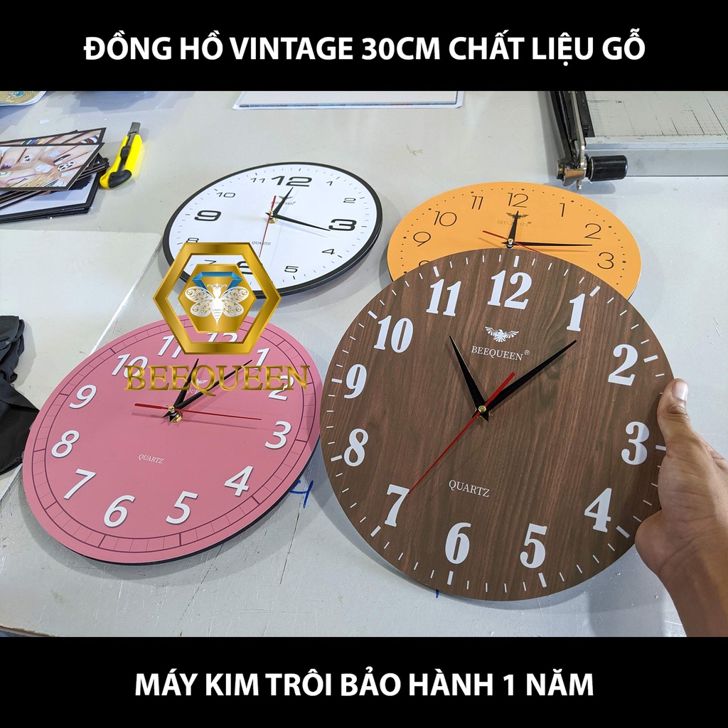 50 Mẫu Đồng Hồ Treo Tường Kim Trôi Decor Vintage Size 30cm - Máy Kim Trôi - Xưởng Sản Xuất Đồng Hồ Trang Trí