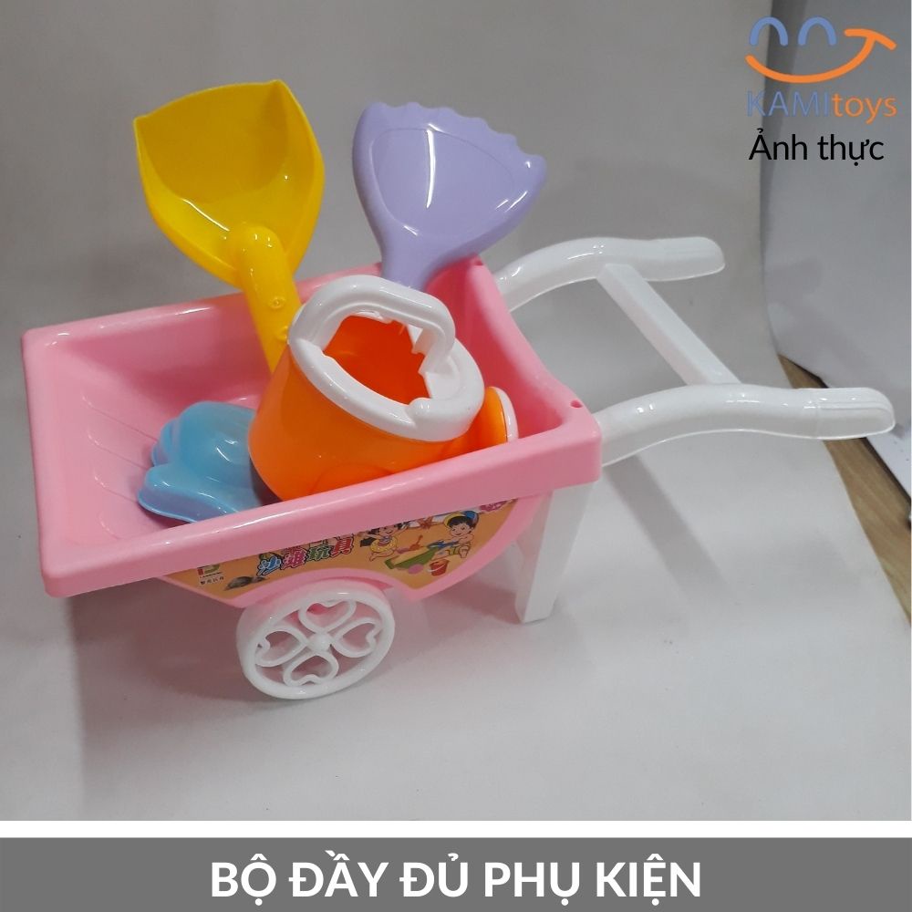 Đồ chơi cát nặn động lực vi sinh cho bé gồm: Xe đẩy+Thùng tưới+Khuôn nặn chơi trong nhà hoặc đi biển Kami50123