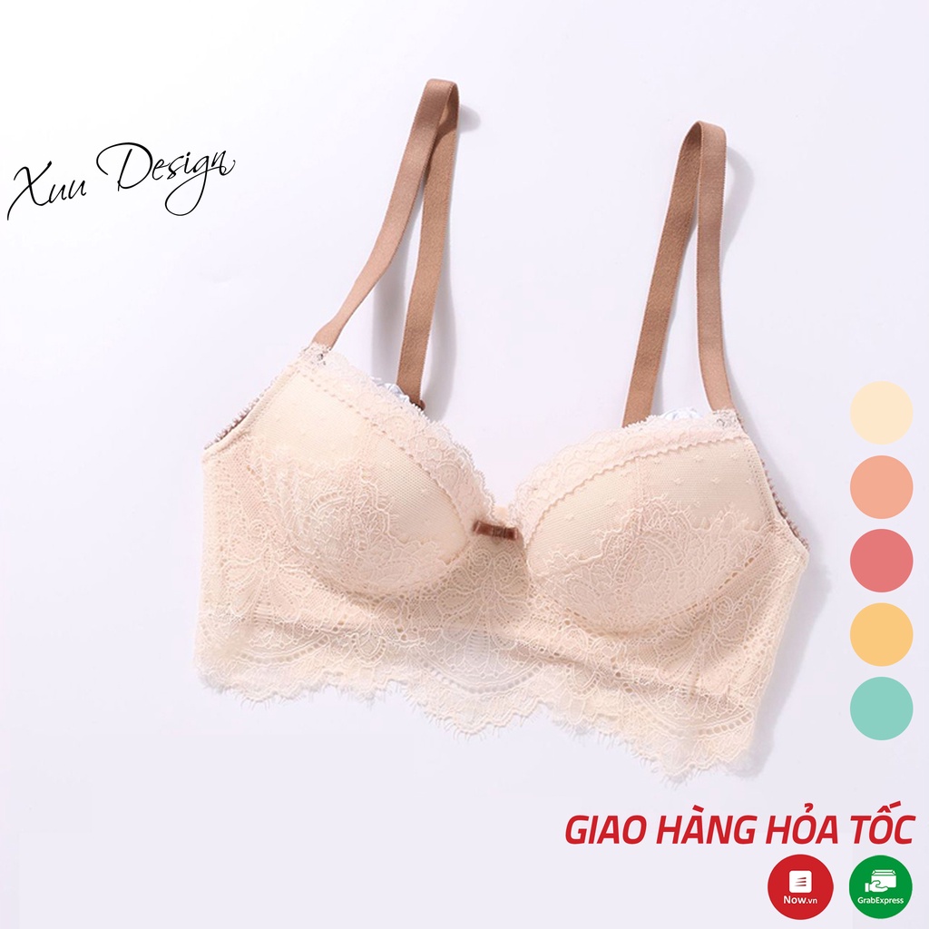 Áo lót nữ ren hoa mềm mại XUU thiết kế không gọng đệm vừa thoáng khí - AV31