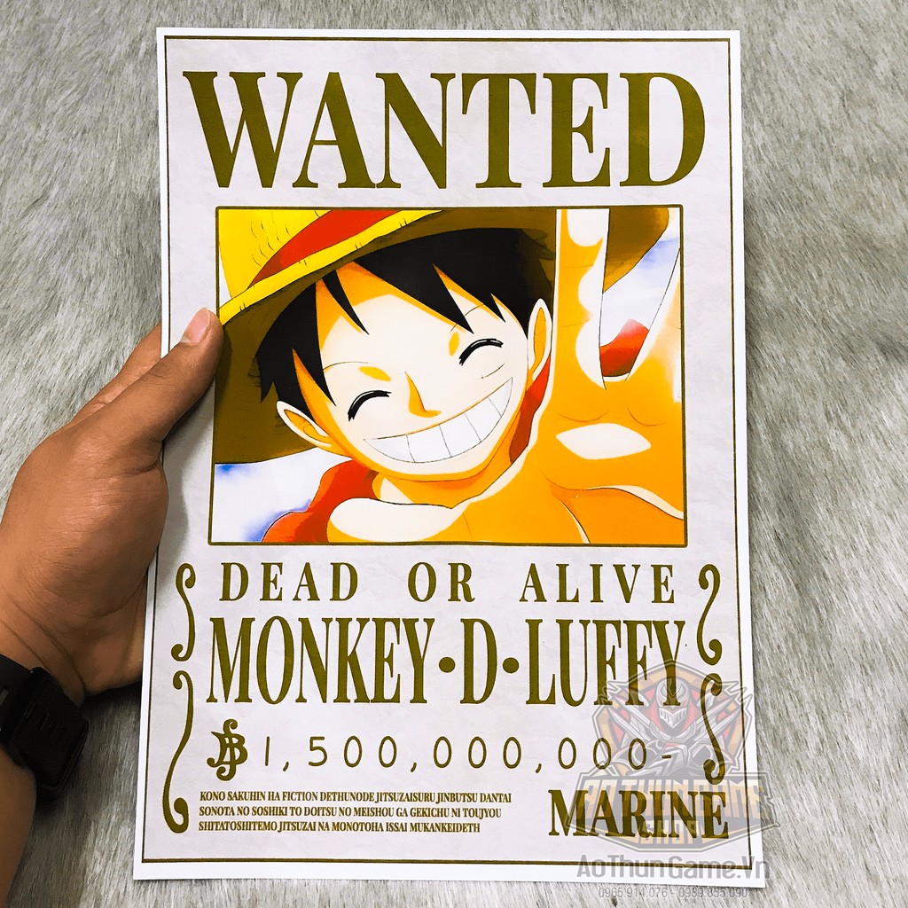 Bộ 10 Poster lệnh truy nã Băng Mũ Rơm Luffy One Piece (Hình có keo dán, chất lượng ảnh Full HD mới 2020) | AoThunGameVn