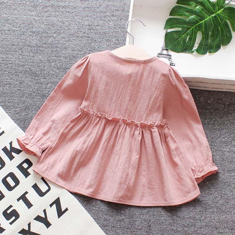 Đầm tay dài in họa tiết hoa dễ thương cho bé gái