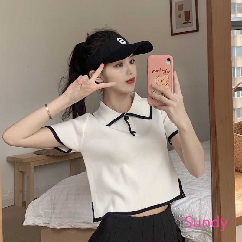 Áo Tay Ngắn Phong Cách Hàn Quốc Năng Động Cho Nữ