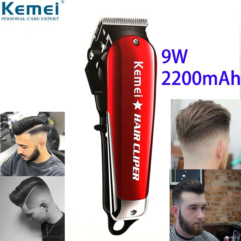 Bộ Tông Đơ Điện Cắt Tóc Kèm Phụ Kiện Hiệu Kemei 9W Mạnh Mẽ Chuyên Nghiệp Dùng Cho Tiệm Cắt Tóc