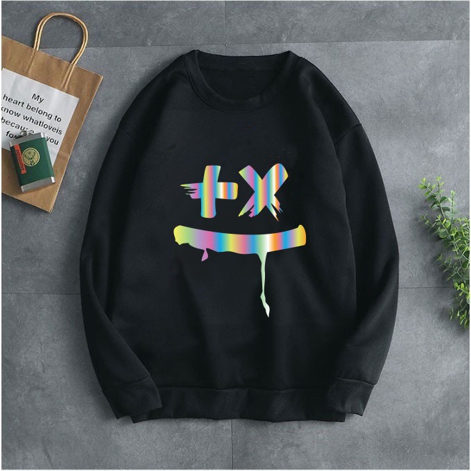Áo Sweeter Nỉ Trơn Dài Tay Hình Độc Lạ Phản Quang LÂM PHONG SHOP