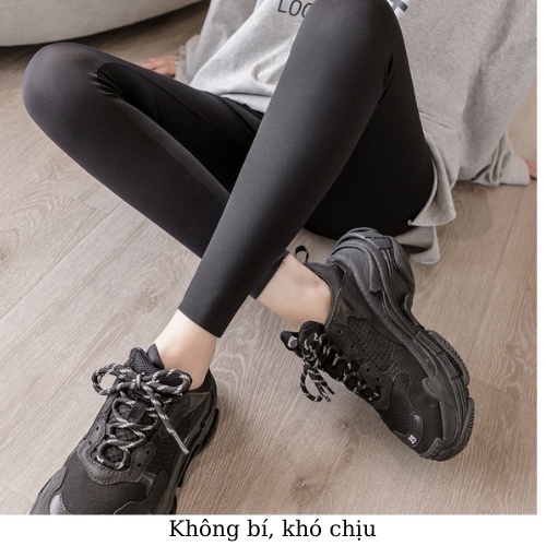 Quần Legg Nữ Cạp Cao Nâng Mông Vải Thun Cotton Co Giãn Ôm Bó, Tregging  Dài Tập Gym Yoga Elyfashion