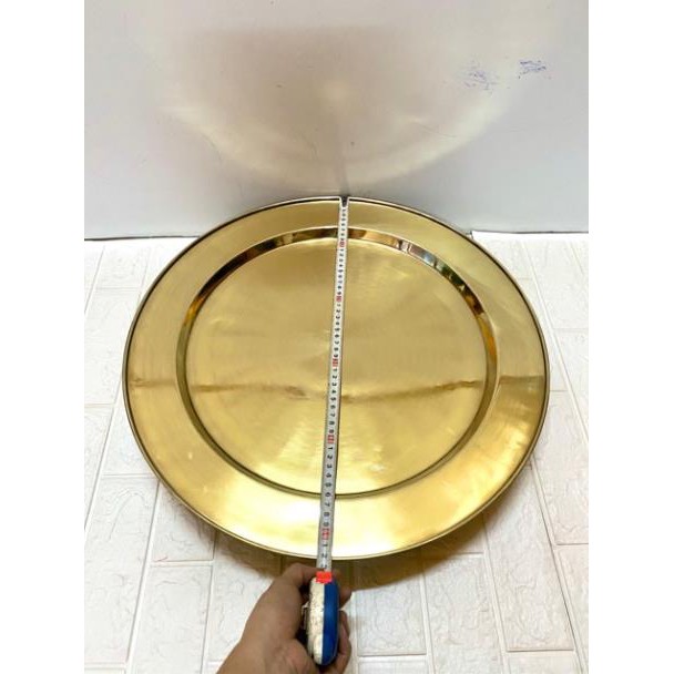 Đồ Đồng Thờ Cúng Phong Thủy MÂM TRƠN 3 CHÂN. CHẤT LIỆU BẰNG ĐỒNG kích thước 53cm