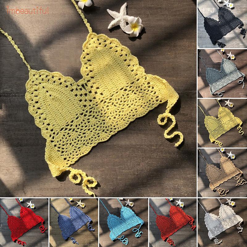 Áo bra len đan móc nhiều màu quyến rũ cho nữ