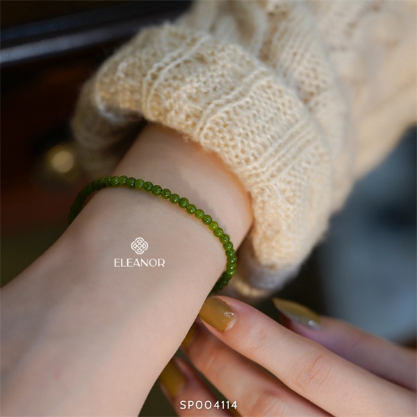 Vòng tay nữ đá xanh Eleanor Accessories dạng chuỗi hạt phụ kiện trang sức 4111