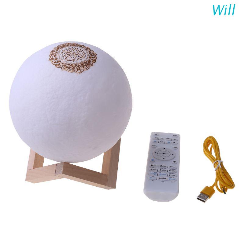 Will Quran Loa Bluetooth Điều Khiển Từ Xa Có Đèn LED Hình Mặt Trăng Quran