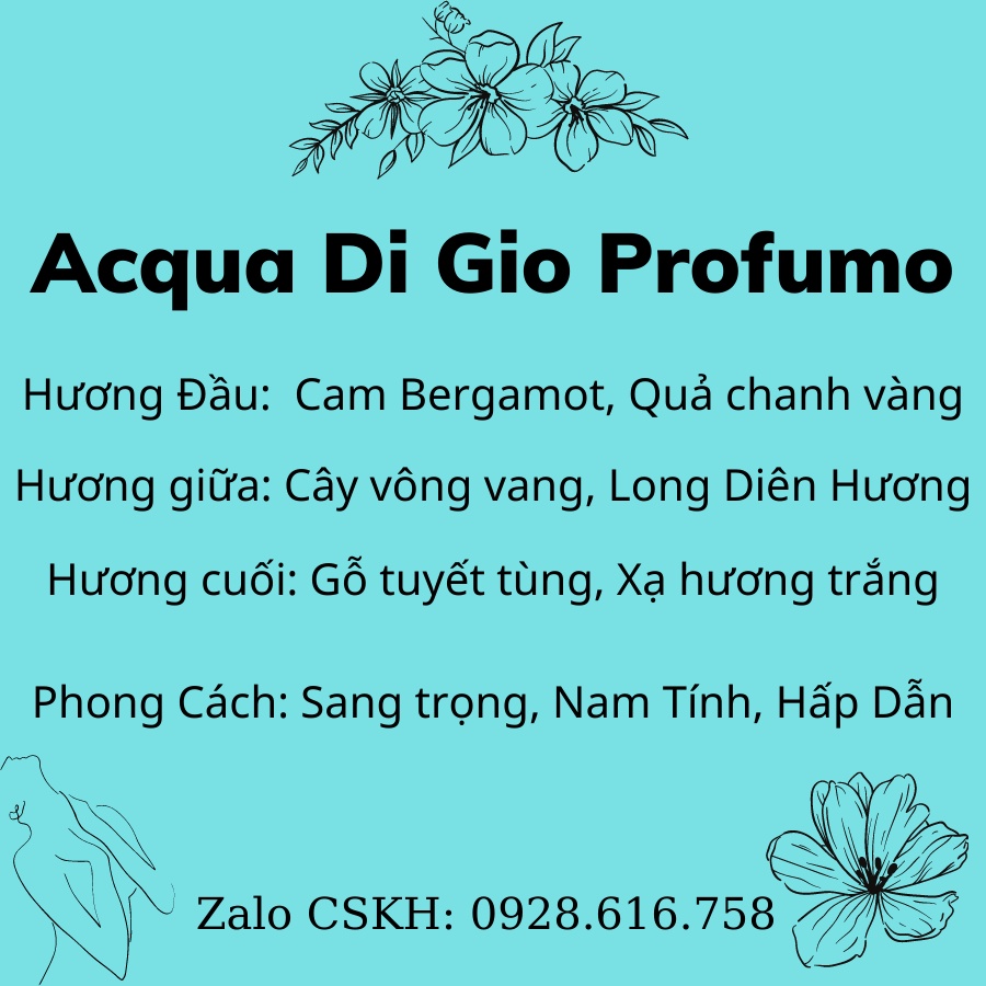 Nước Hoa Nam Nữ Cao Cấp Acqua Giò Profumo 100ml Cực Thơm