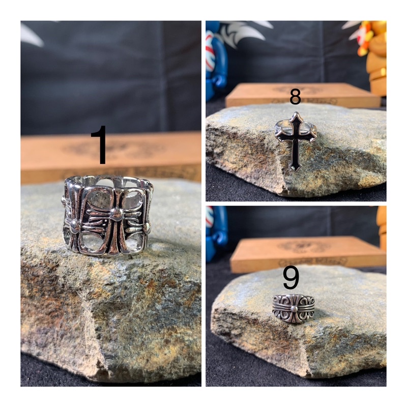 Combo 3 nhẫn chrome heart hợp kim titan cao cấp.