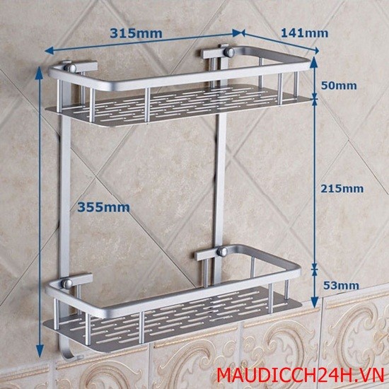 BÁN BUÔN SIÊU RẺ, GIÁ ĐỂ ĐỒ NHÀ TẮM 2 TẦNG NHÔM 120K