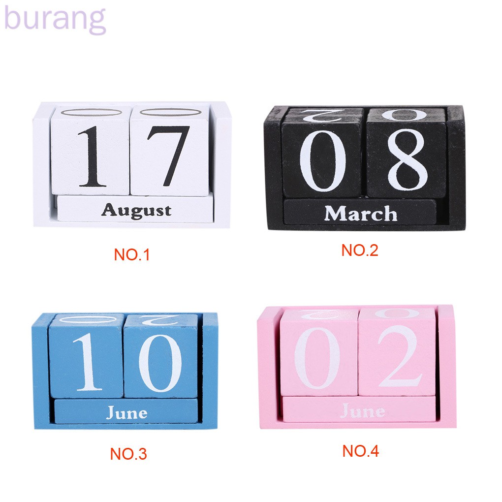 Lịch để bàn hình khối lập phương bằng gỗ
