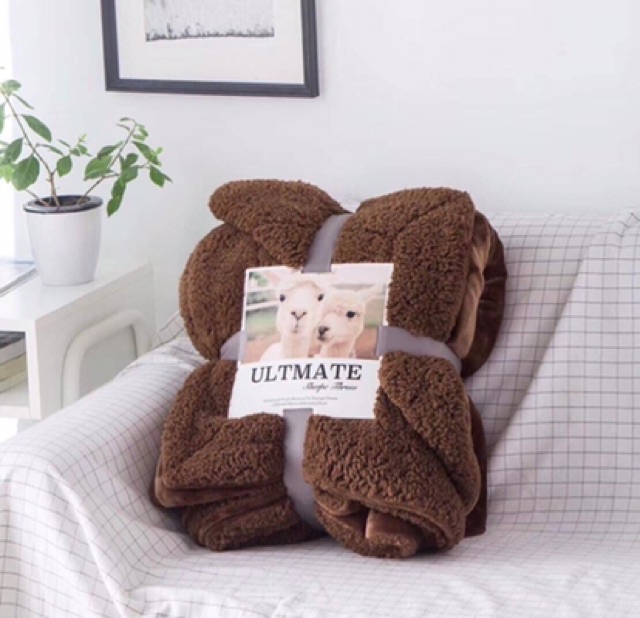 Chăn Lông Cừu Ultmate Nhập Khẩu- 2 Lớp Dày Dặn- Ấm Áp- Kích Thước 2m x 2m3