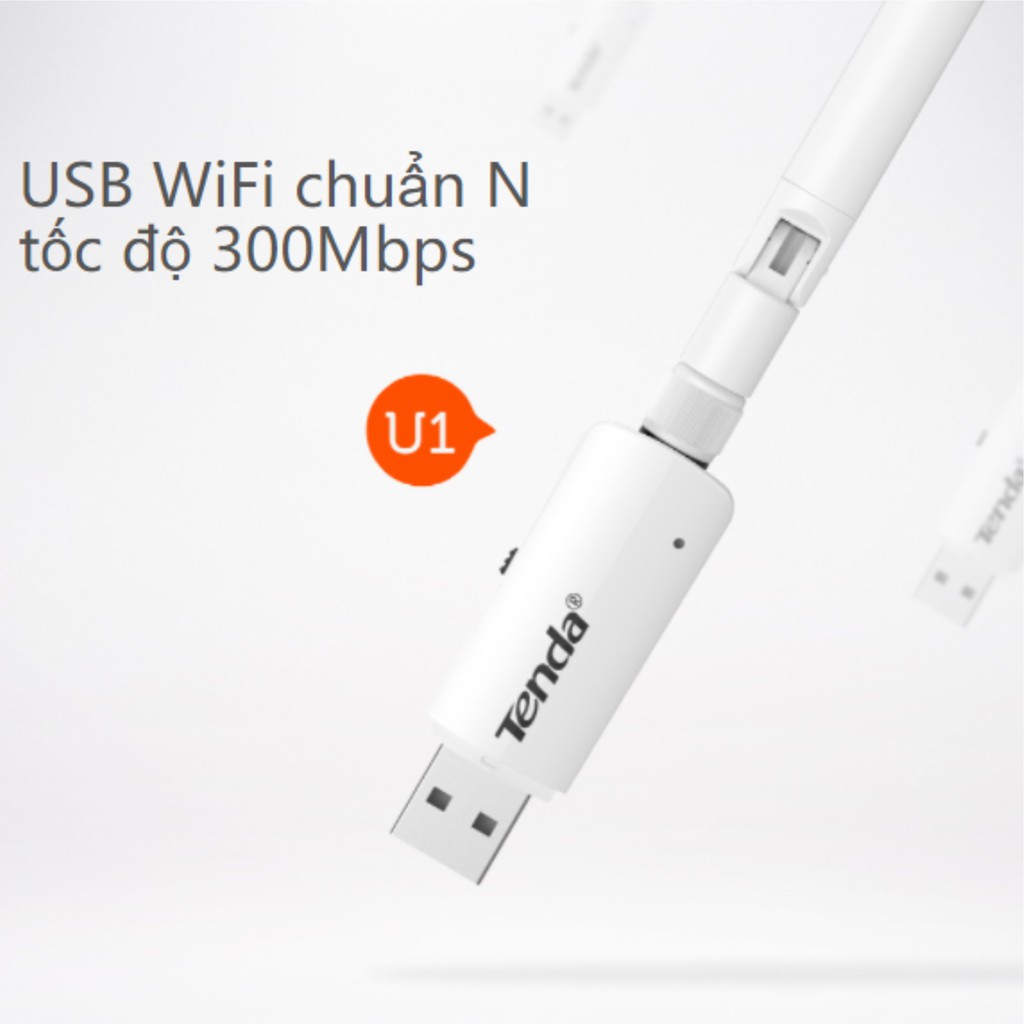 USB Thu Wifi Tenda U1 - 300Mbps - Hàng chính hãng Tenda