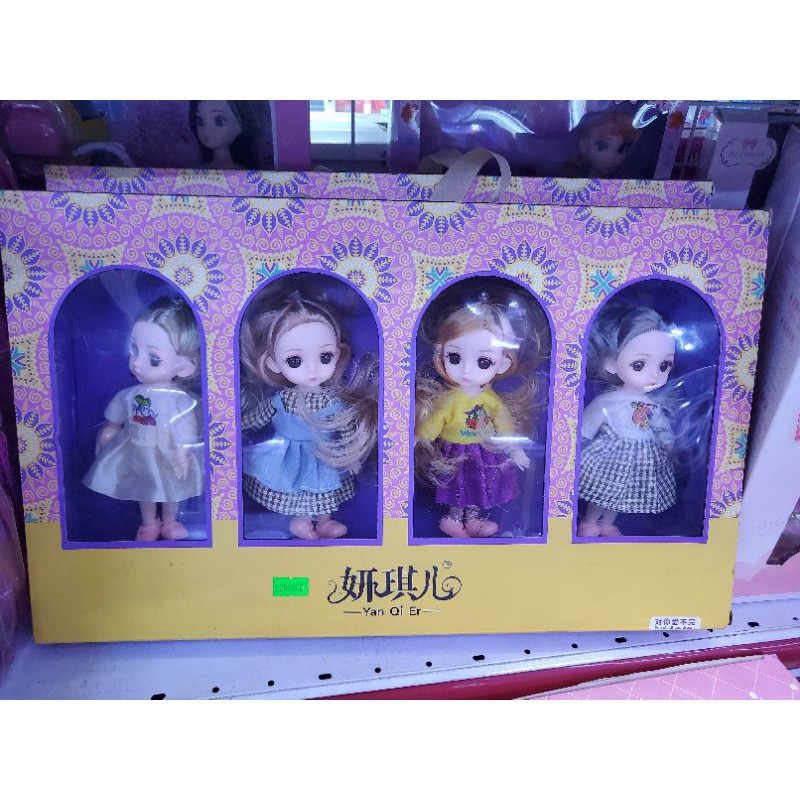 Bộ 4 búp bê chibi xinh xắn đồ chơi búp bê cho bé