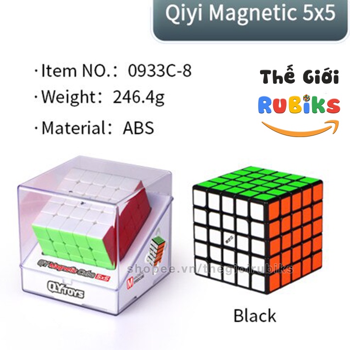 Set 5 Khối Rubik QiYi MS Series 2x2, 3x3, 4x4, 5x5, Pyraminx Magnetic Có Nam Châm Đồ Chơi Thông Minh.