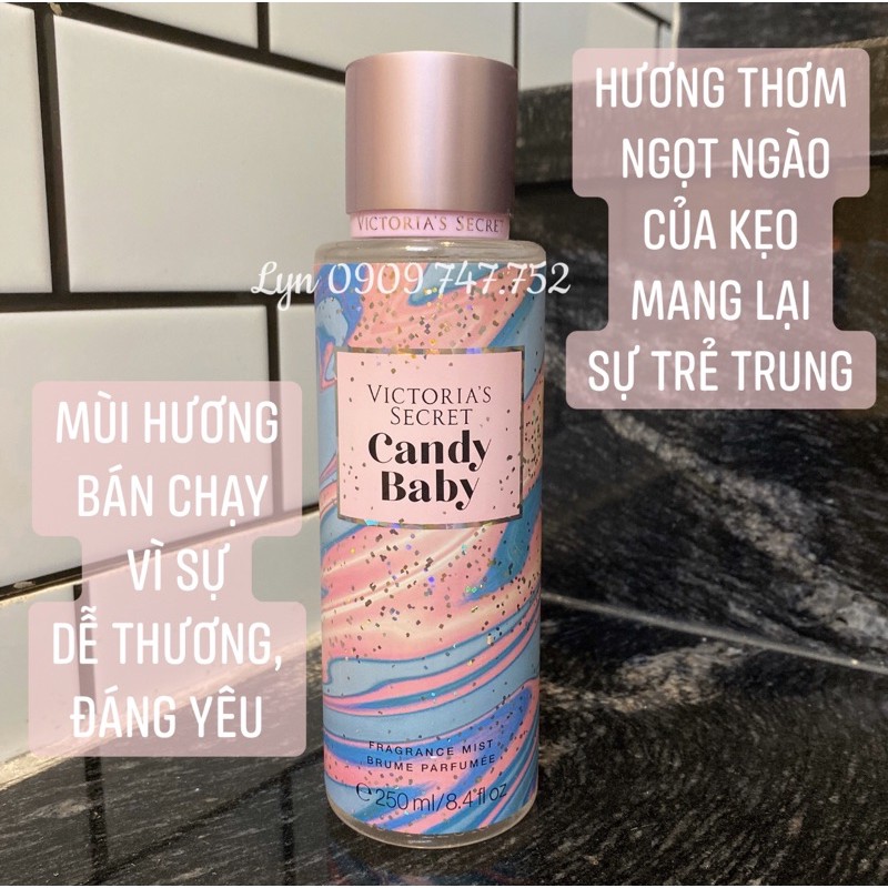 [Candy Baby - 250ml] Nước Hoa Xịt Thơm Toàn Thân Victoria’s Secret Candy Baby Fragrance Body Mist VIC VS